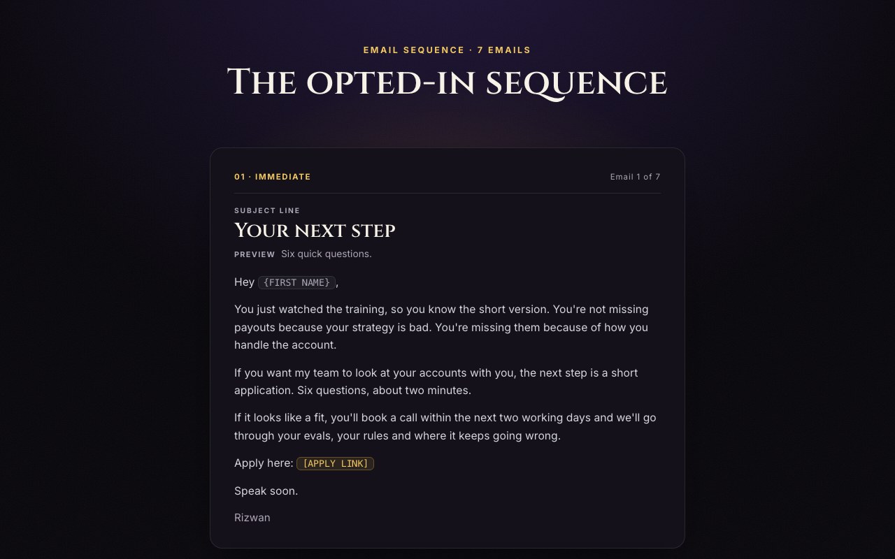 Opted-in sequence preview
