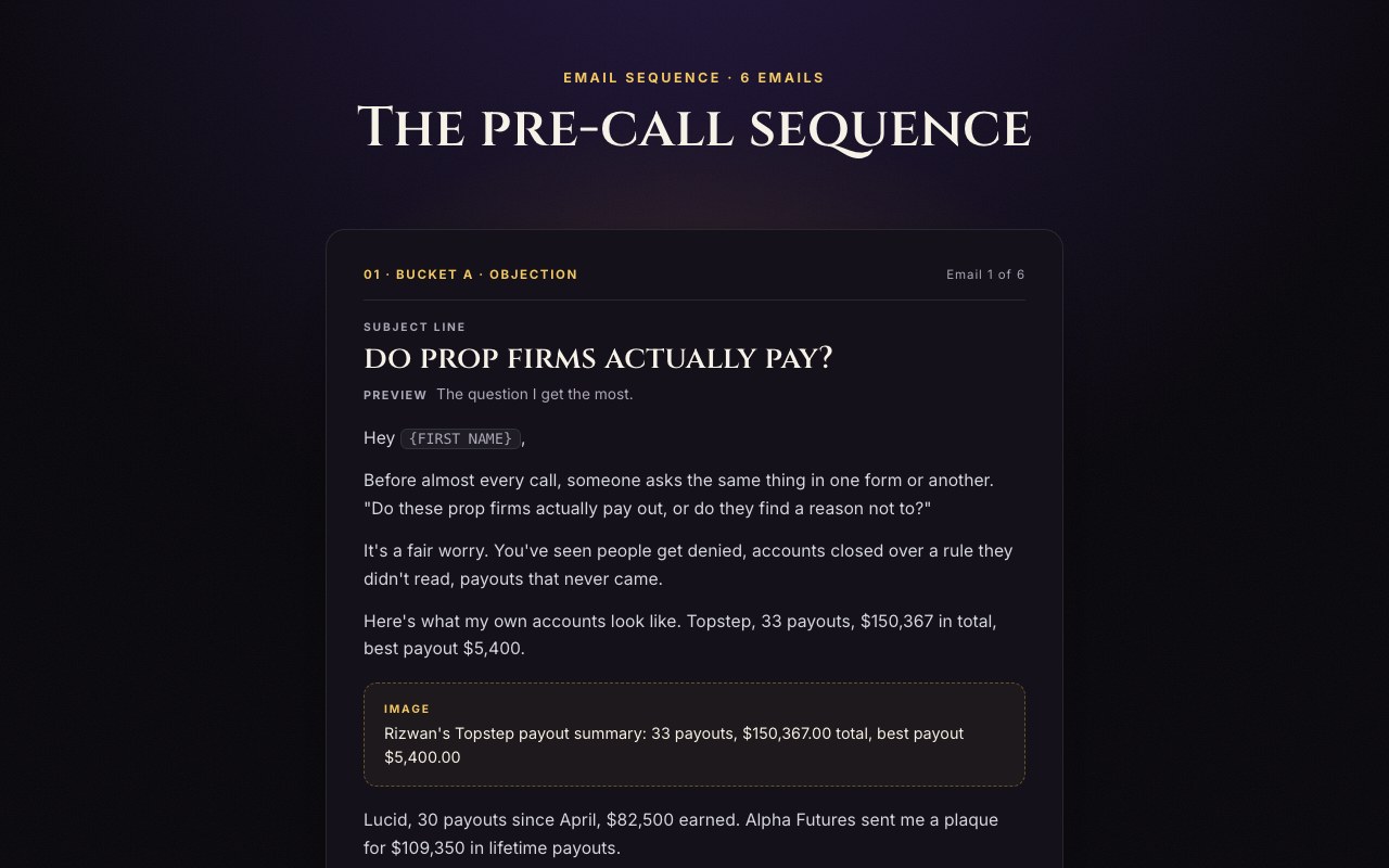 Pre-call sequence preview